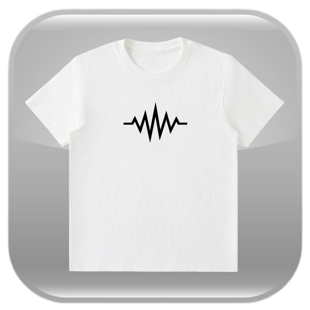 Wavelength Cropped T-Shirt - White