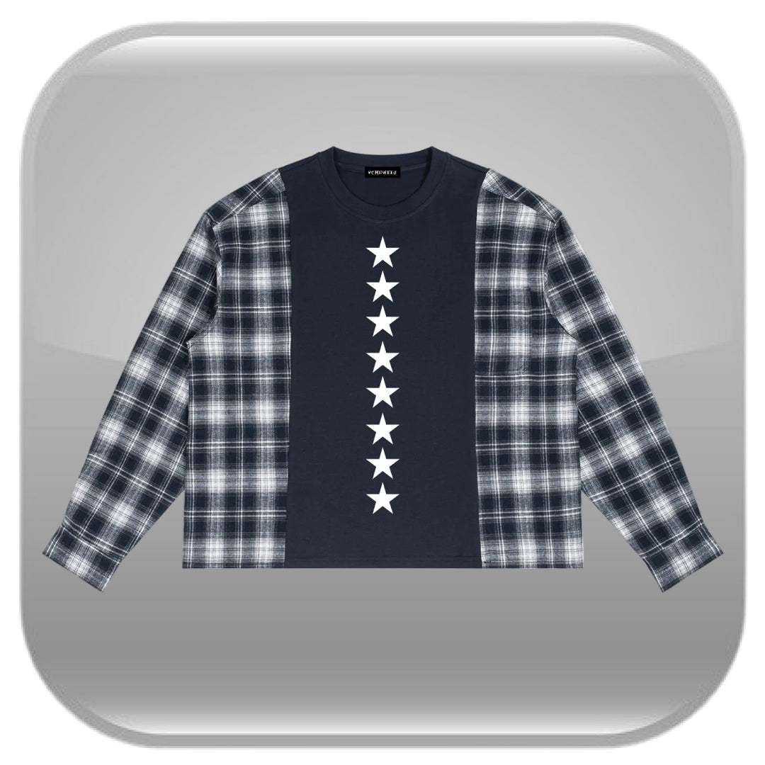 Deadstar Flannel Long Sleeve - Navy
