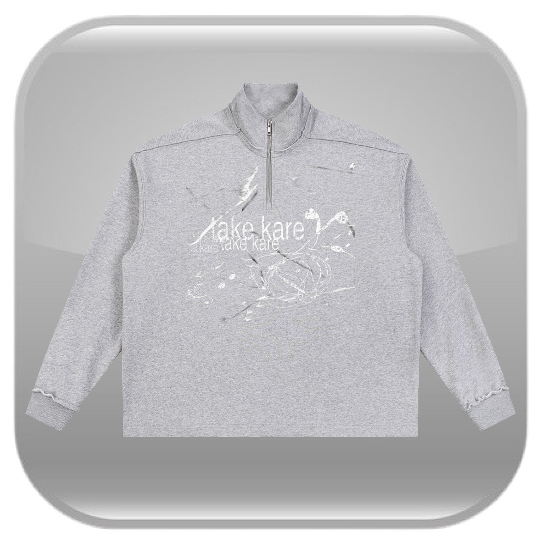 Take Kare Quarter Zip - Grey