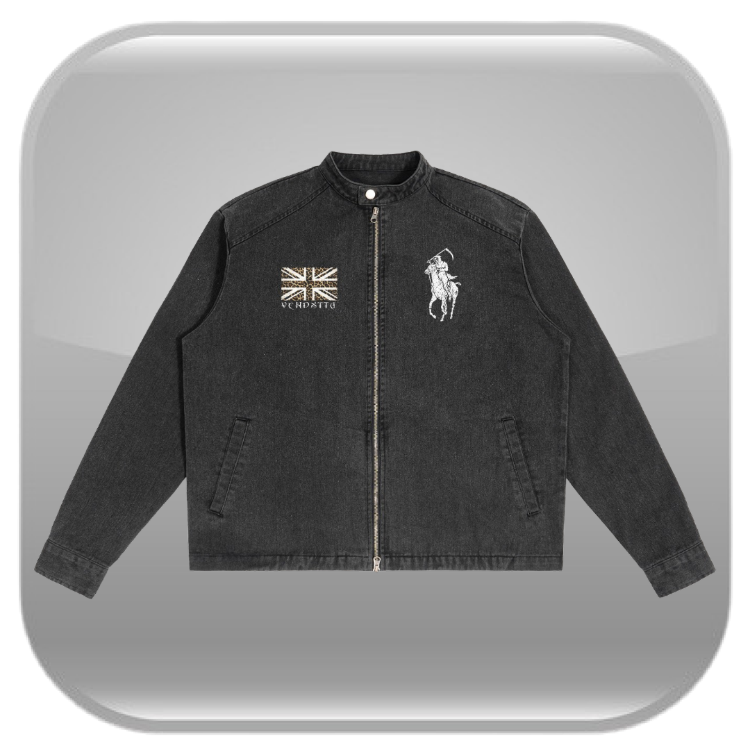 Denim Moto Jacket - Washed Black