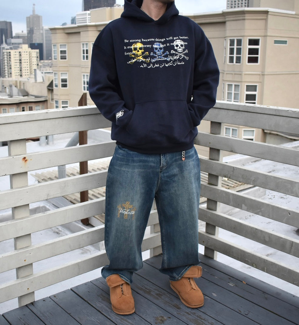 Never Rains Forever Hoodie - Navy