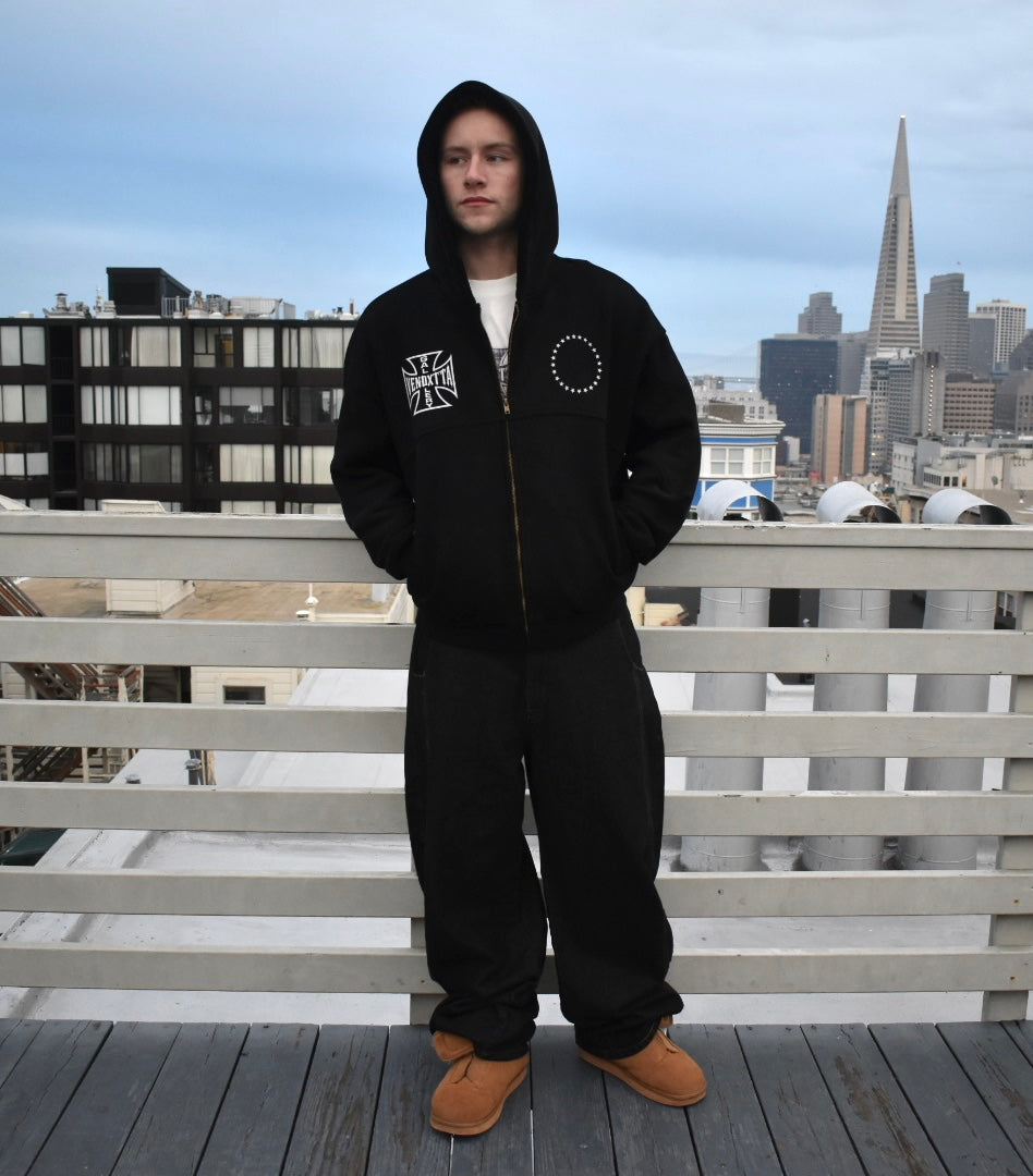 Chopper Detachable Fur Zip - Faded Black